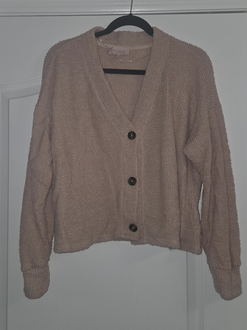 Philosophy Soft Knit V-Neck Button Cardigan - Blush Pink